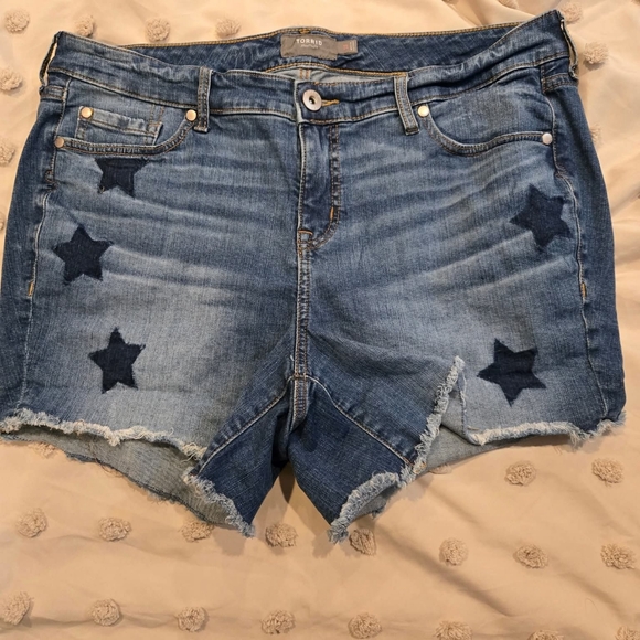 torrid Pants - Torrid Blue Star Jean Shorts